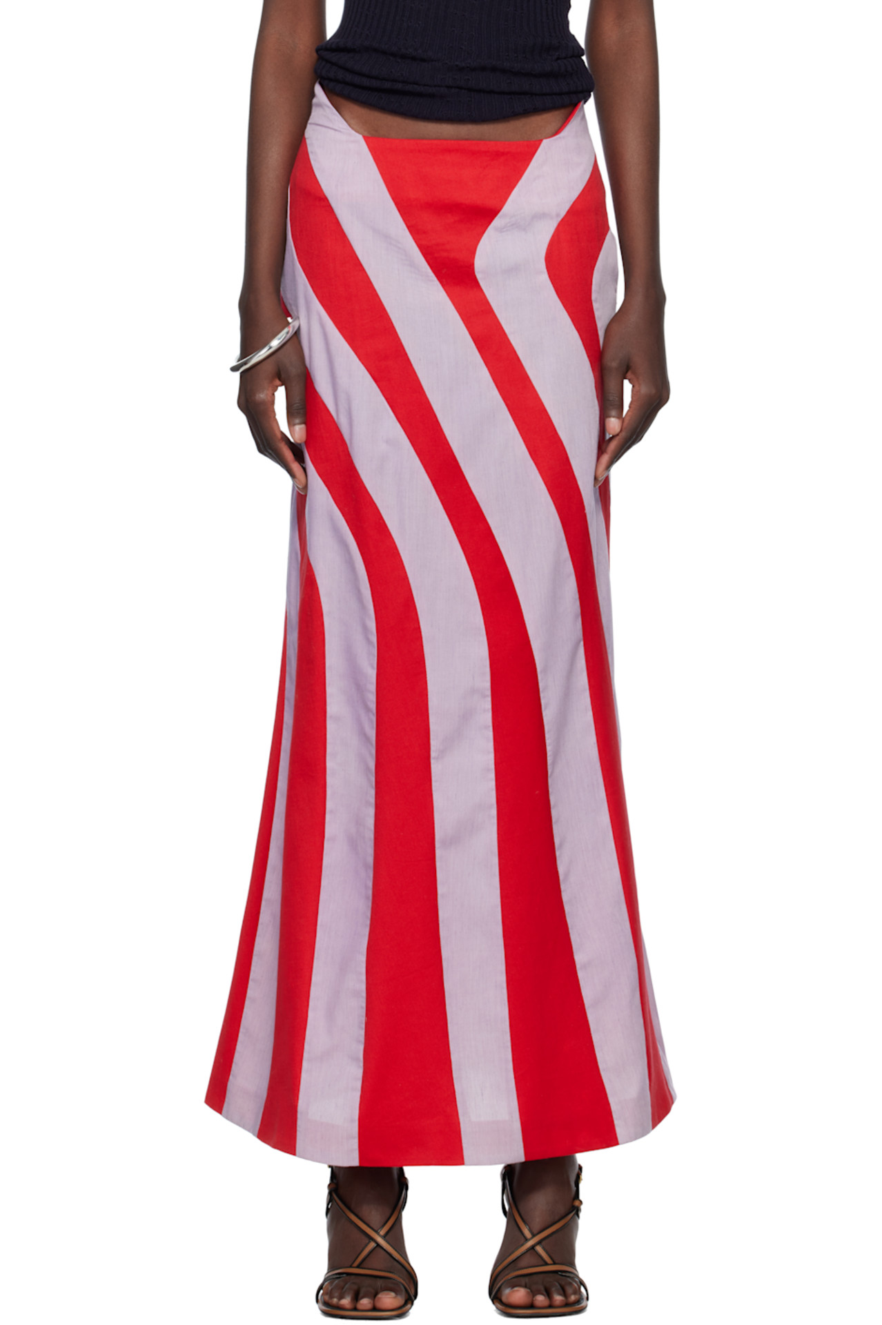 SSENSE Red & Blue Parametric Maxi Skirt