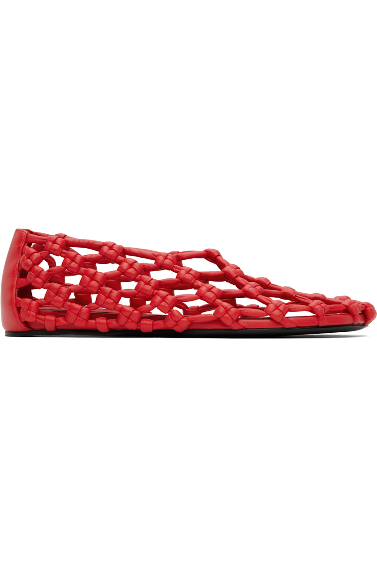 SSENSE Red Hand-Knotted Ballerina Flats