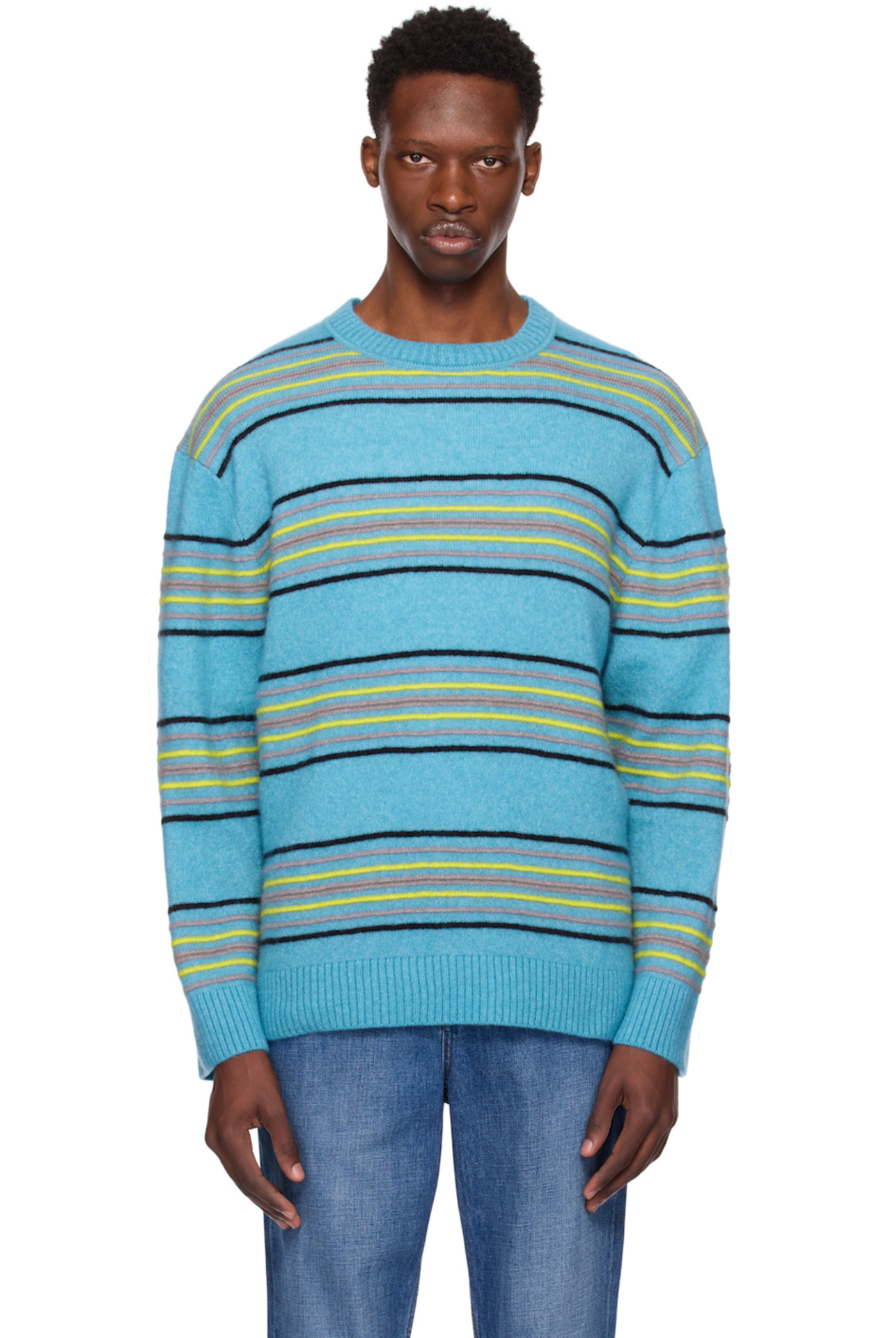 The Elder Statesman Blue Reef Stripe Sweater