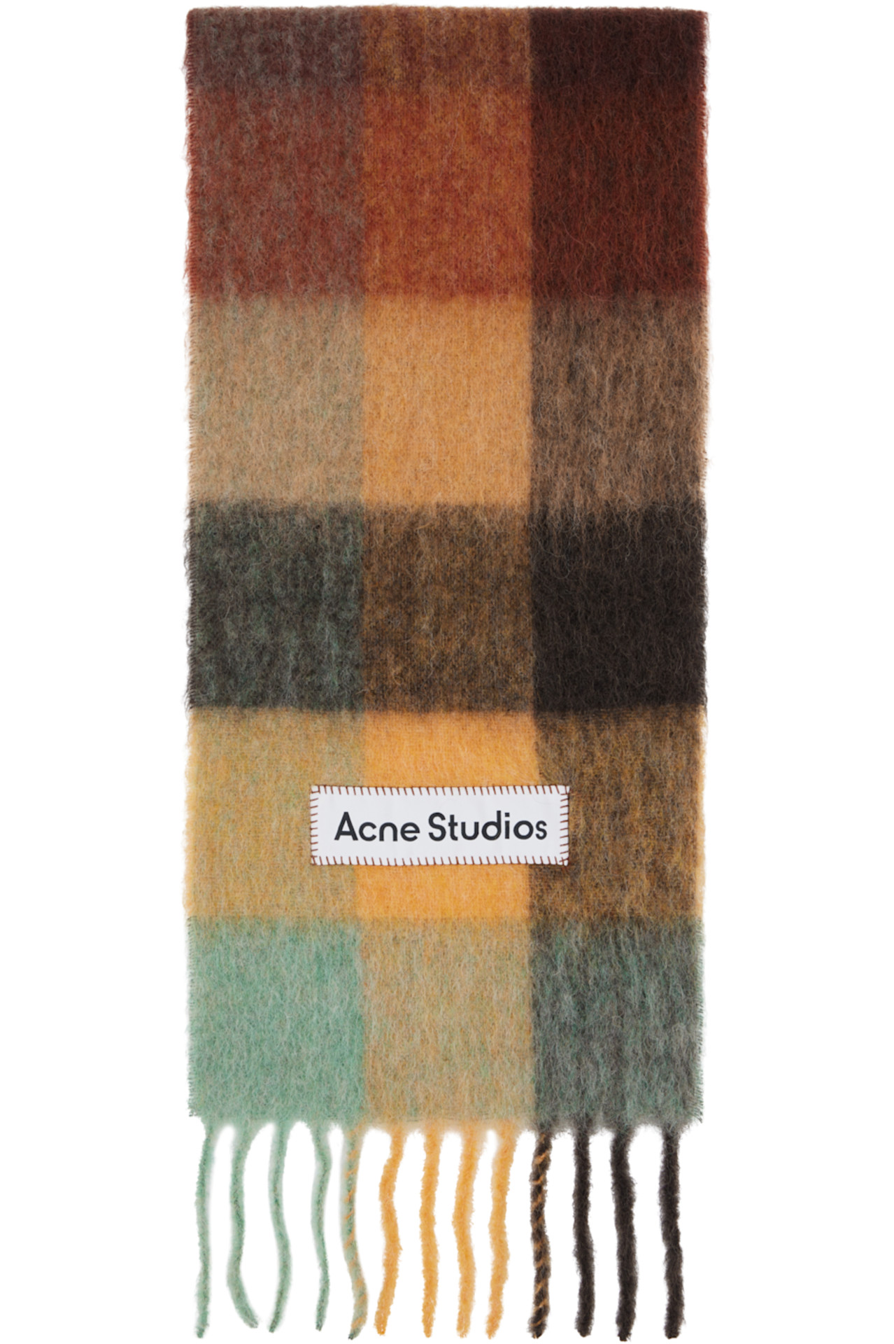 Multicolor Mohair Checked Scarf