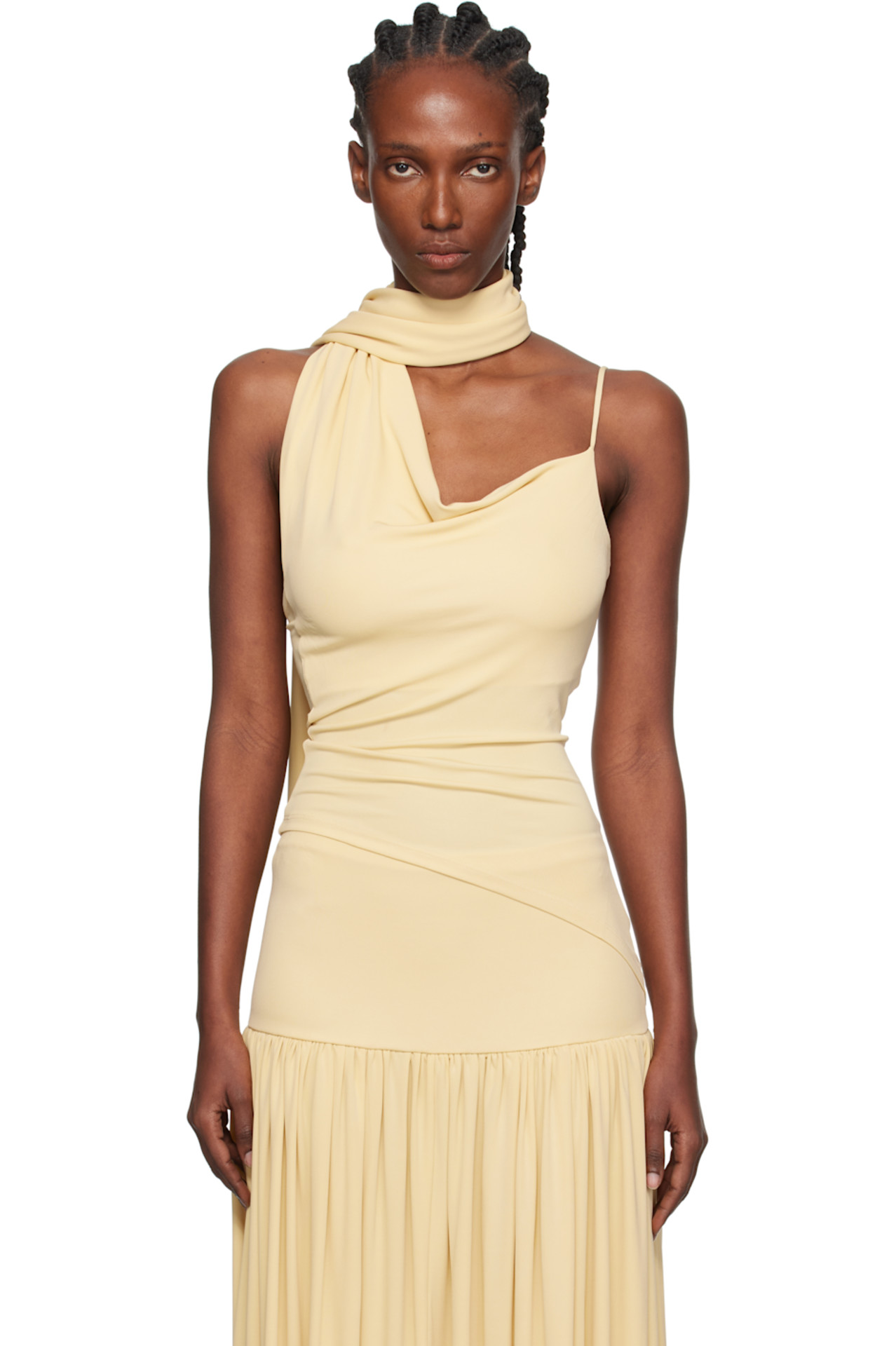 SSENSE Yellow Asymmetrical Scarf Camisole