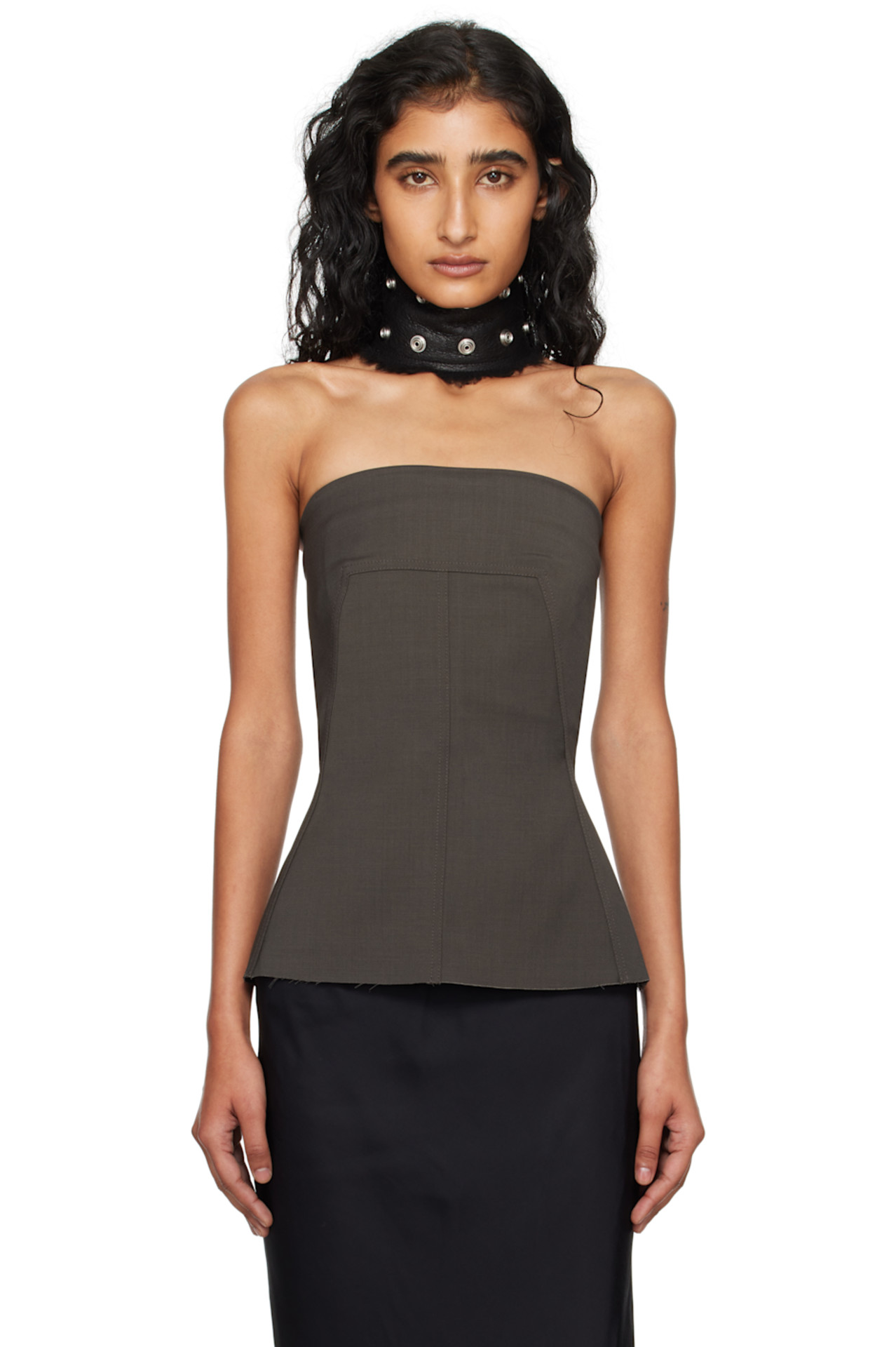 Rick Owens Gray Concordians Bustier Top
