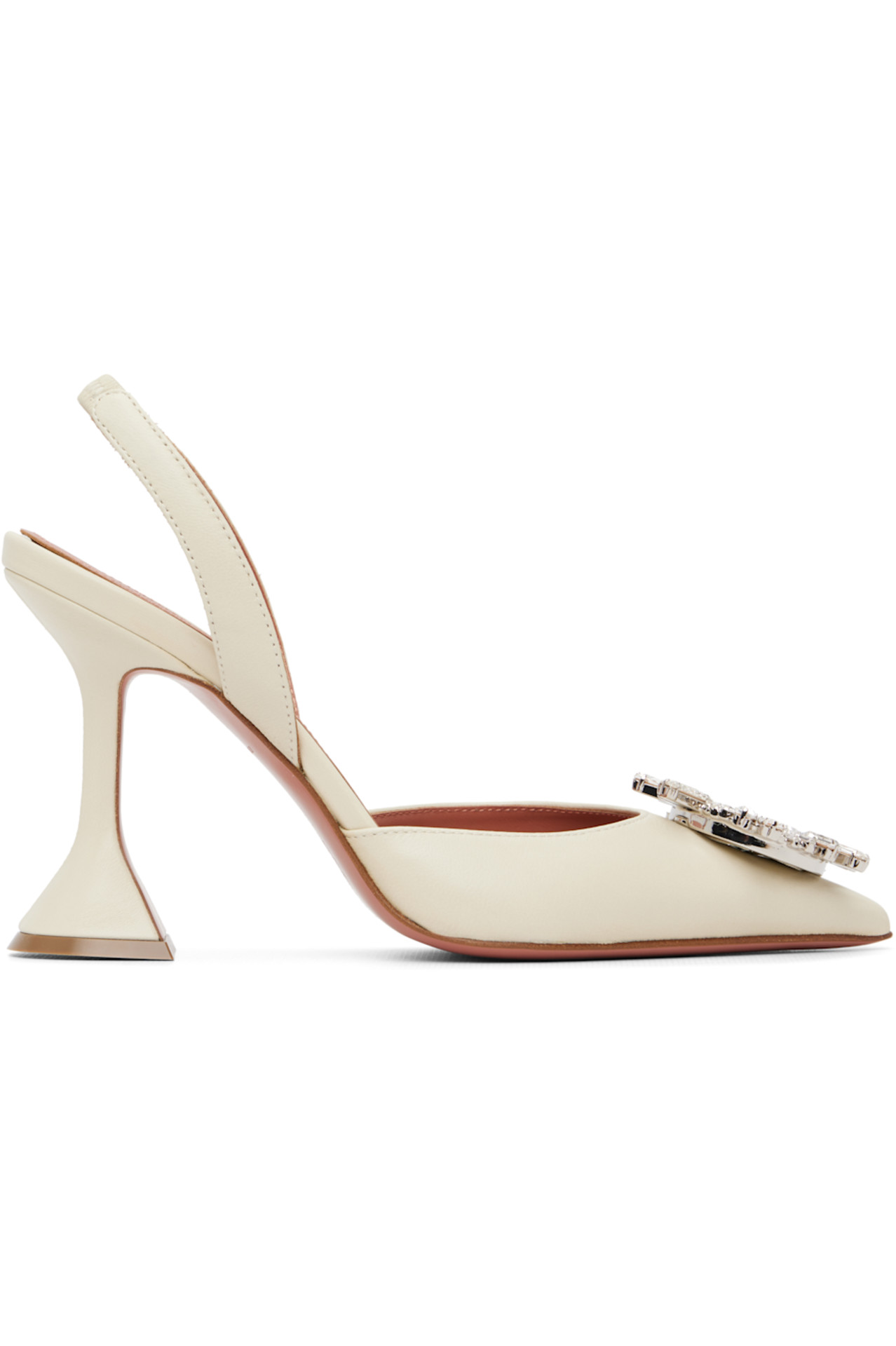 Amina Muaddi Off-White Begum 95 Sling Heels
