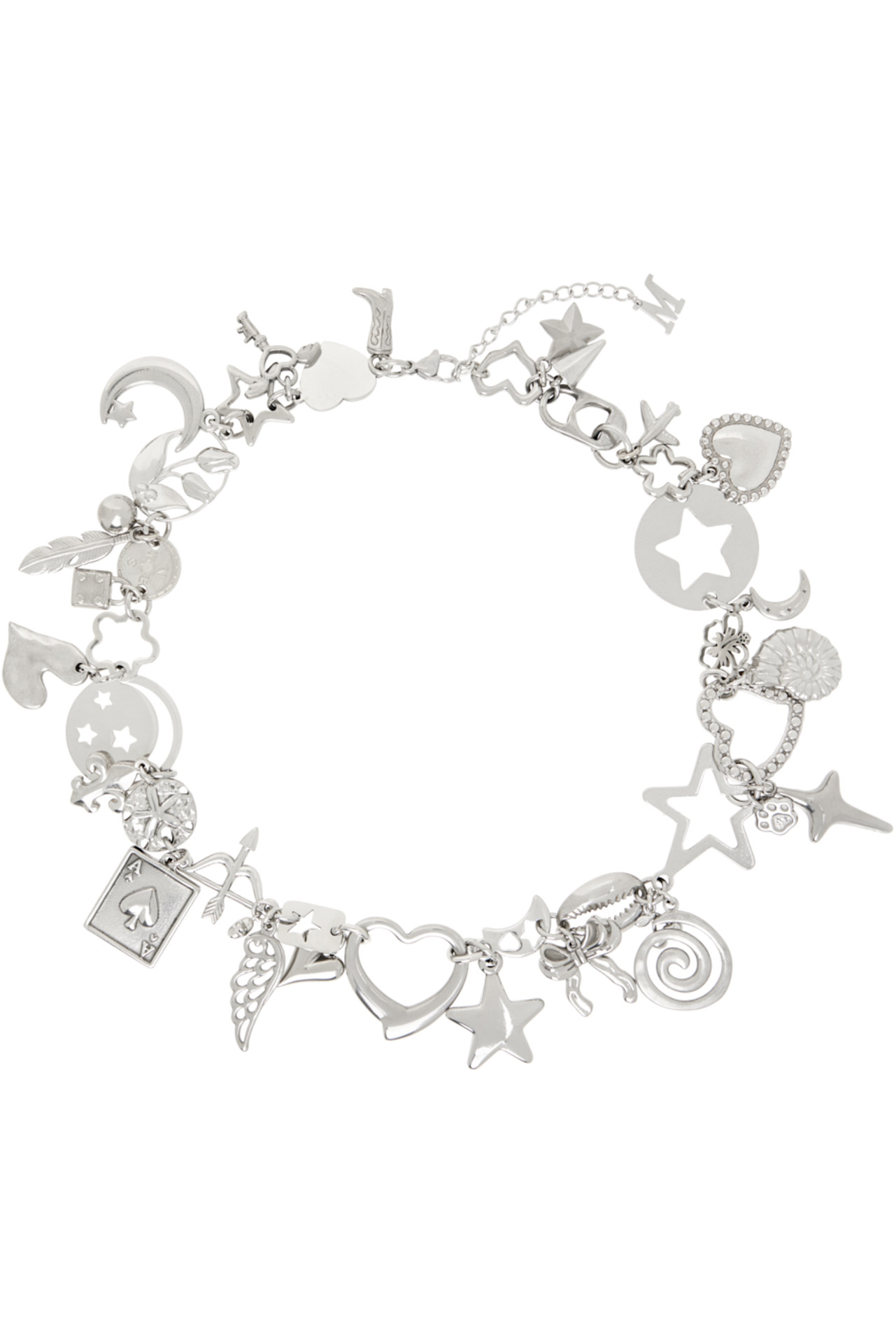 SSENSE Chrome Charm Necklace