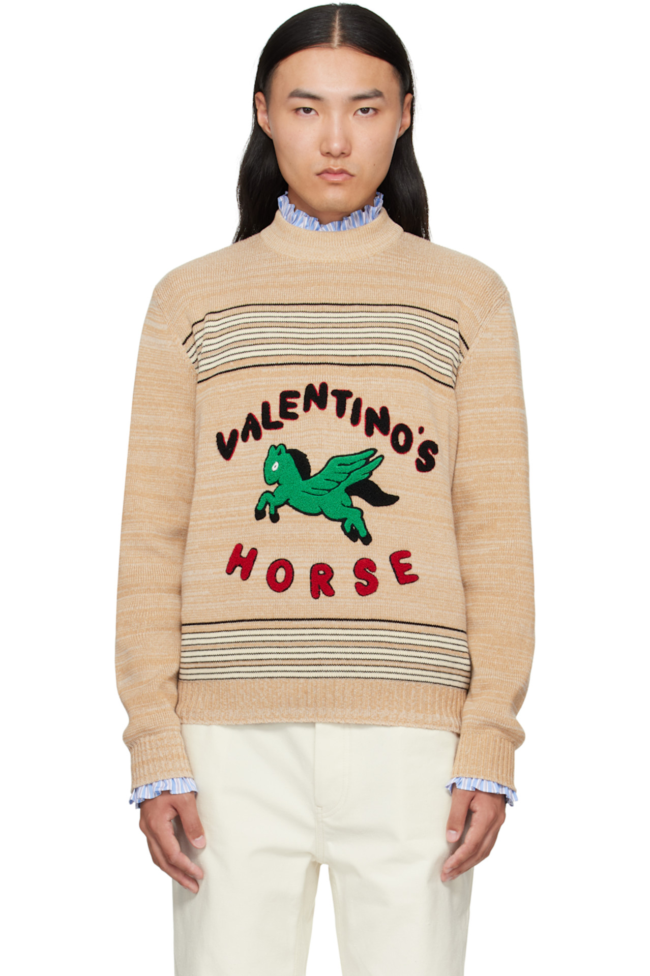 SSENSE Beige 'Valentino's Horse' Sweater