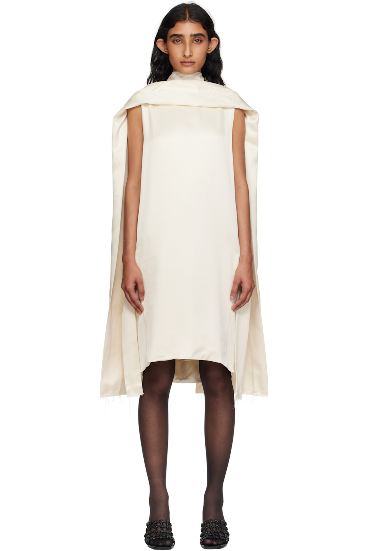 Toteme Off-White Cocoon Scarf Minidress