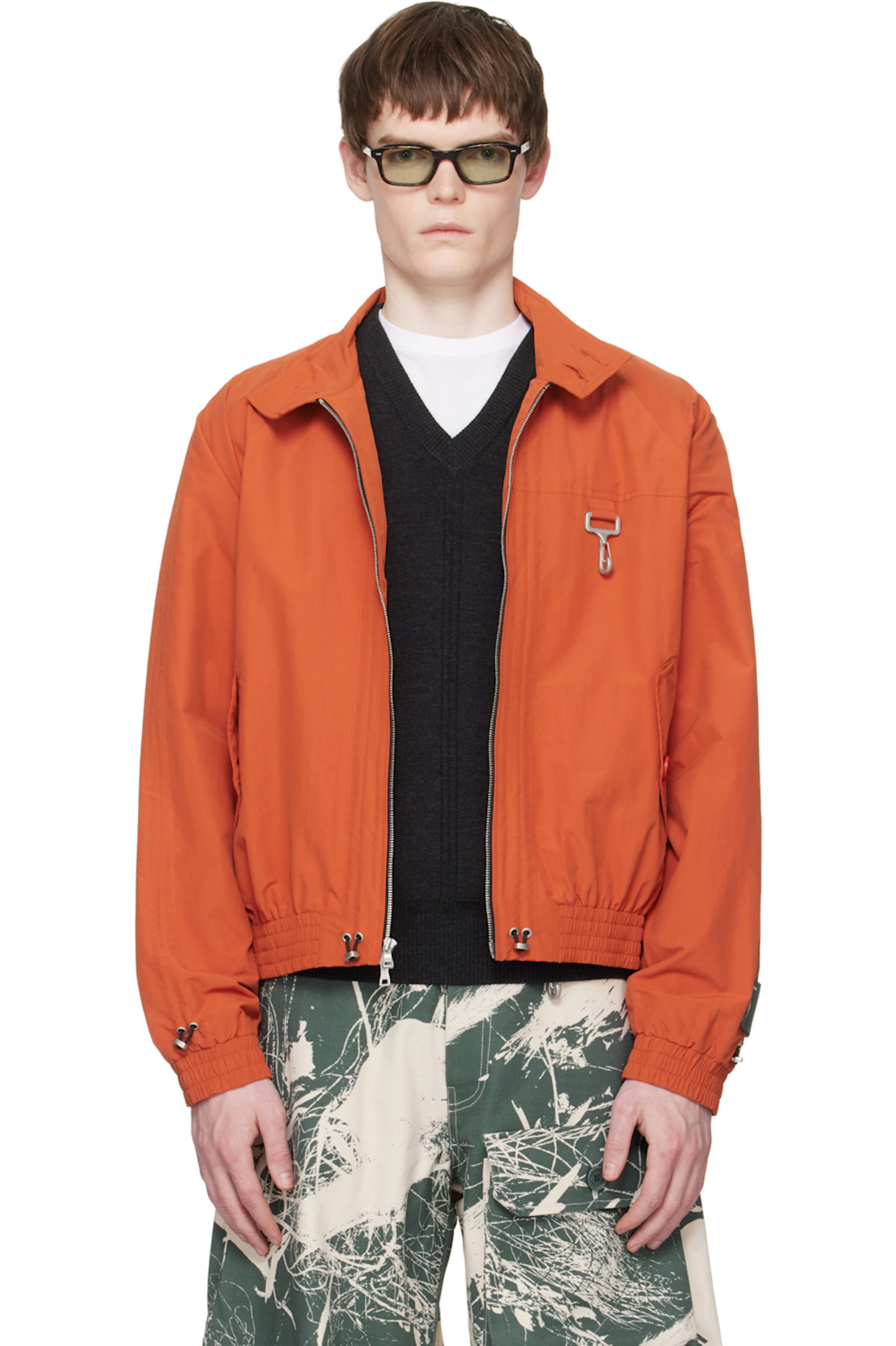 SSENSE Orange Nylon Cinched Harrington Jacket
