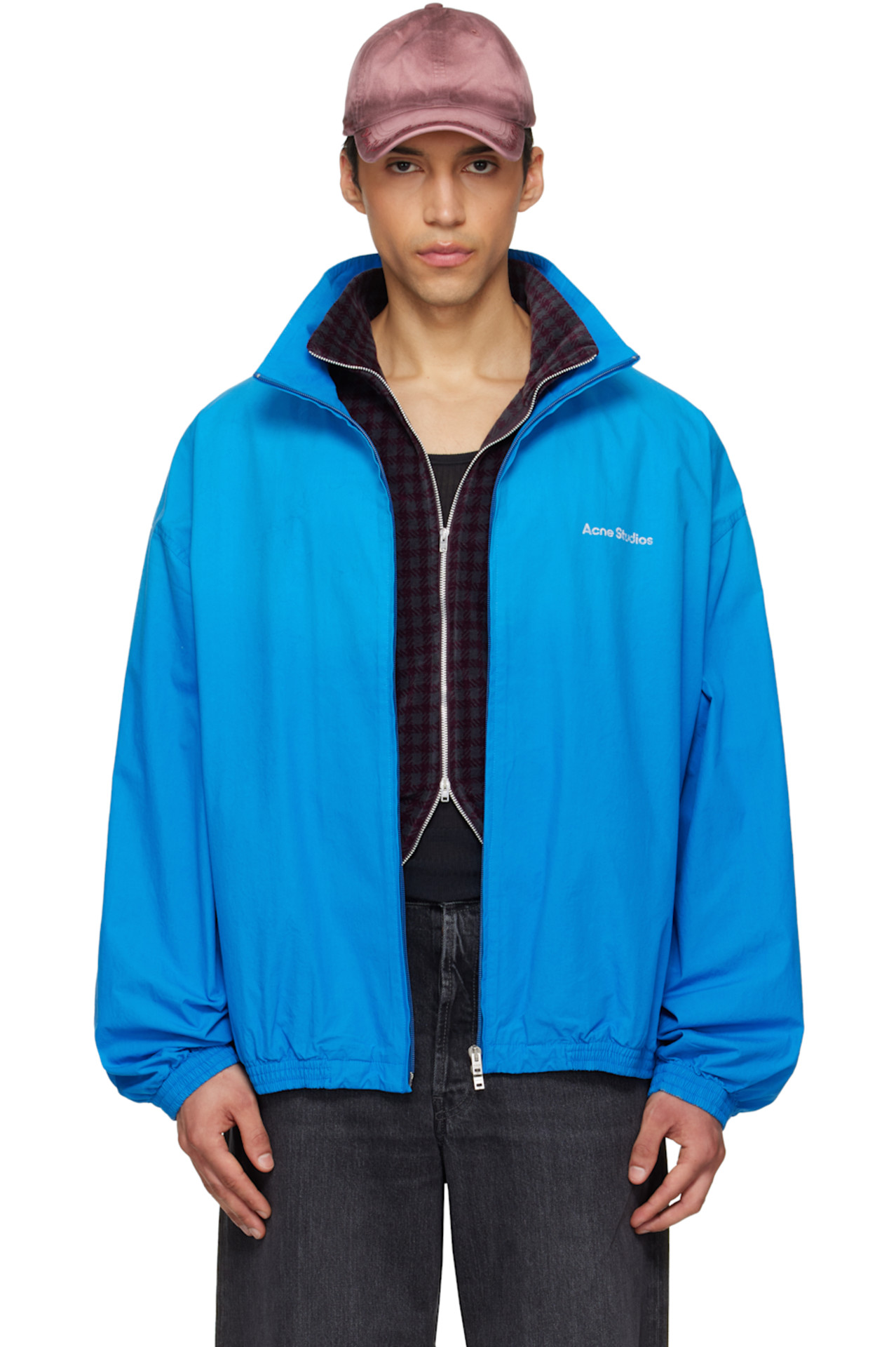Blue Logo Zipper Jacket