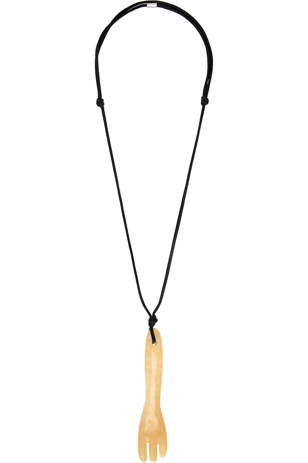 SSENSE Aragonite Gua Sha Fork Necklace