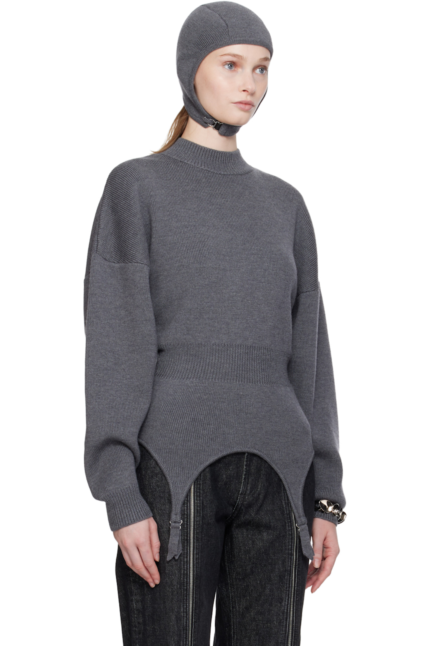 Gray 'The Garter' Sweater