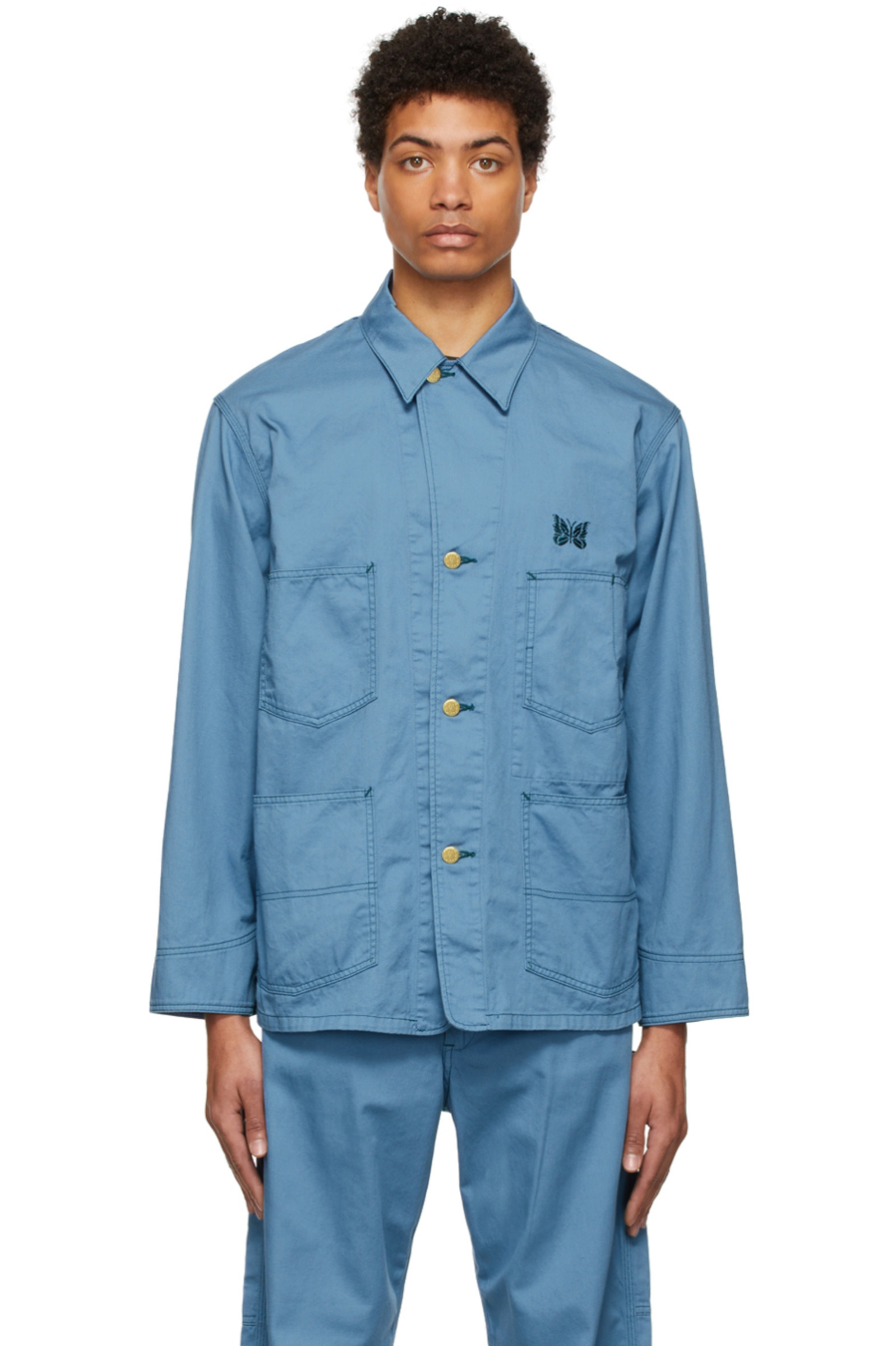 NEEDLES/Smith'sエディション ブルー Coverall シャツ