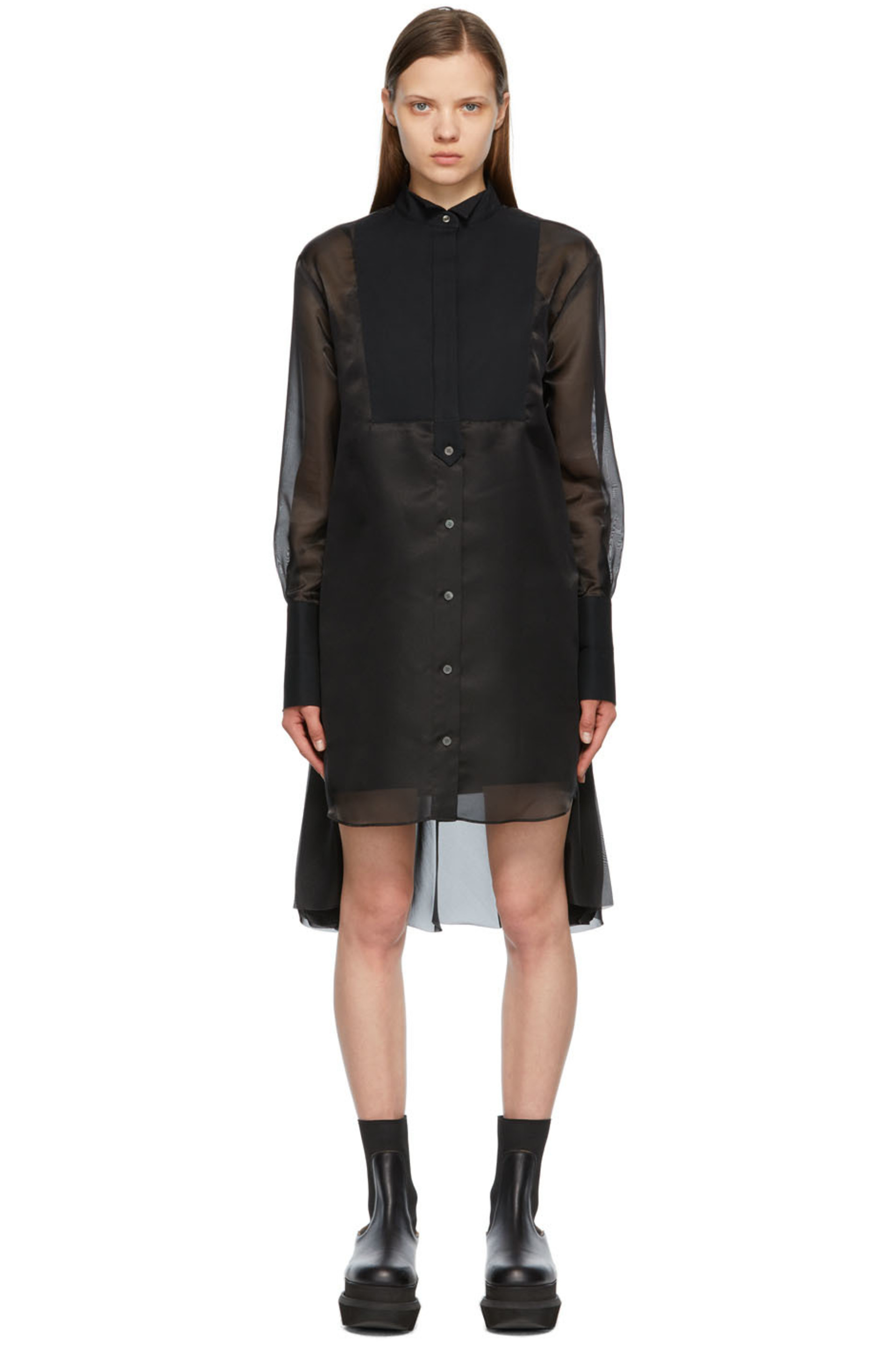 sacai / Organza×Cotton Poplin Shirt