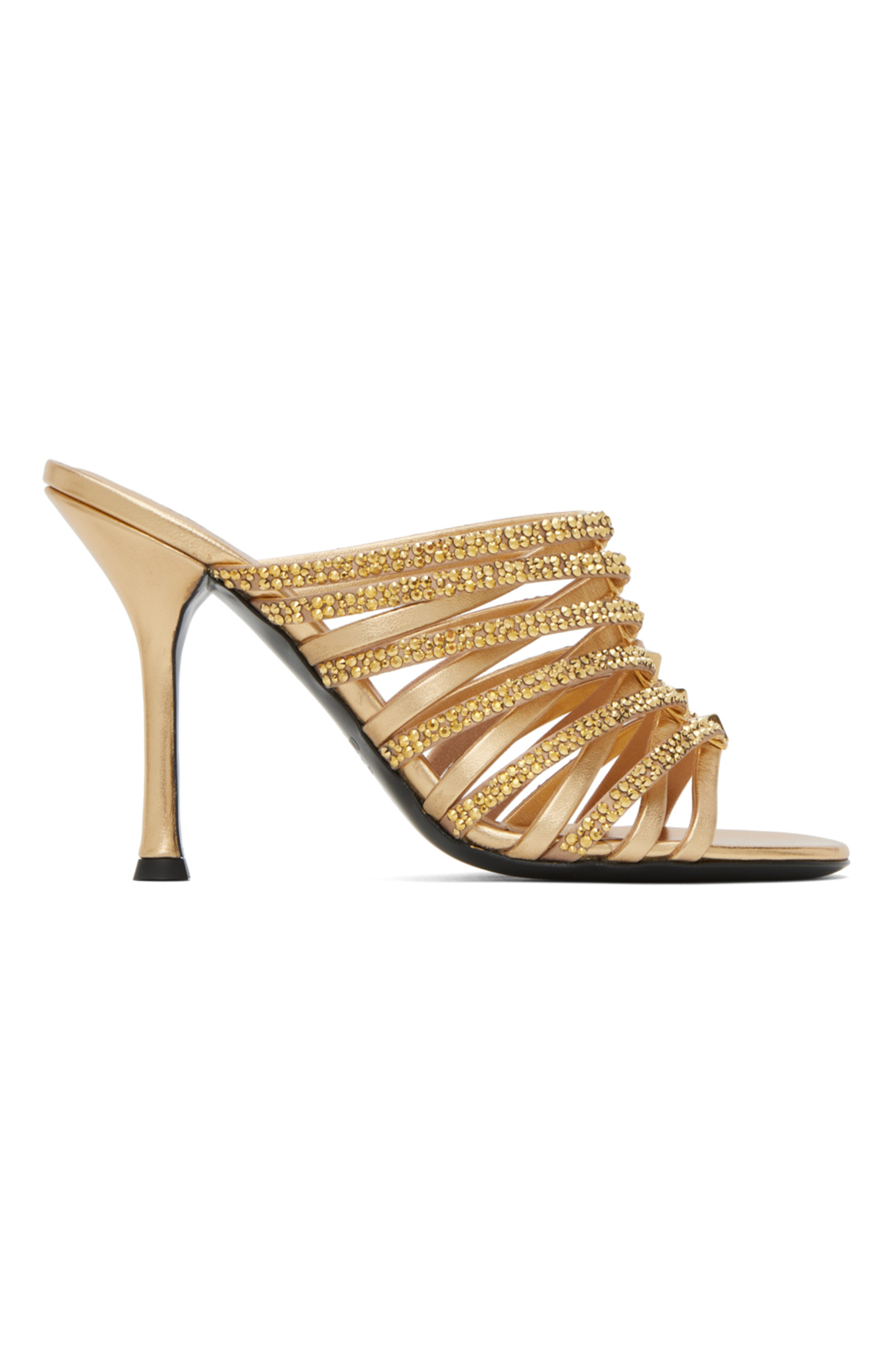 Valentino Garavani - Gold Rockstud Strappy 100 Heeled Sandals
