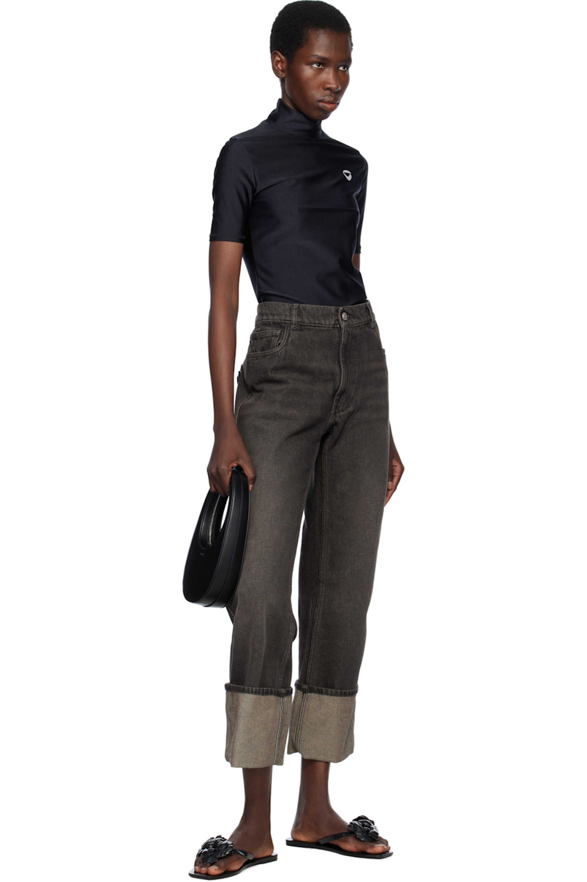 Coperni - Black Silicone Flower Flip-Flops