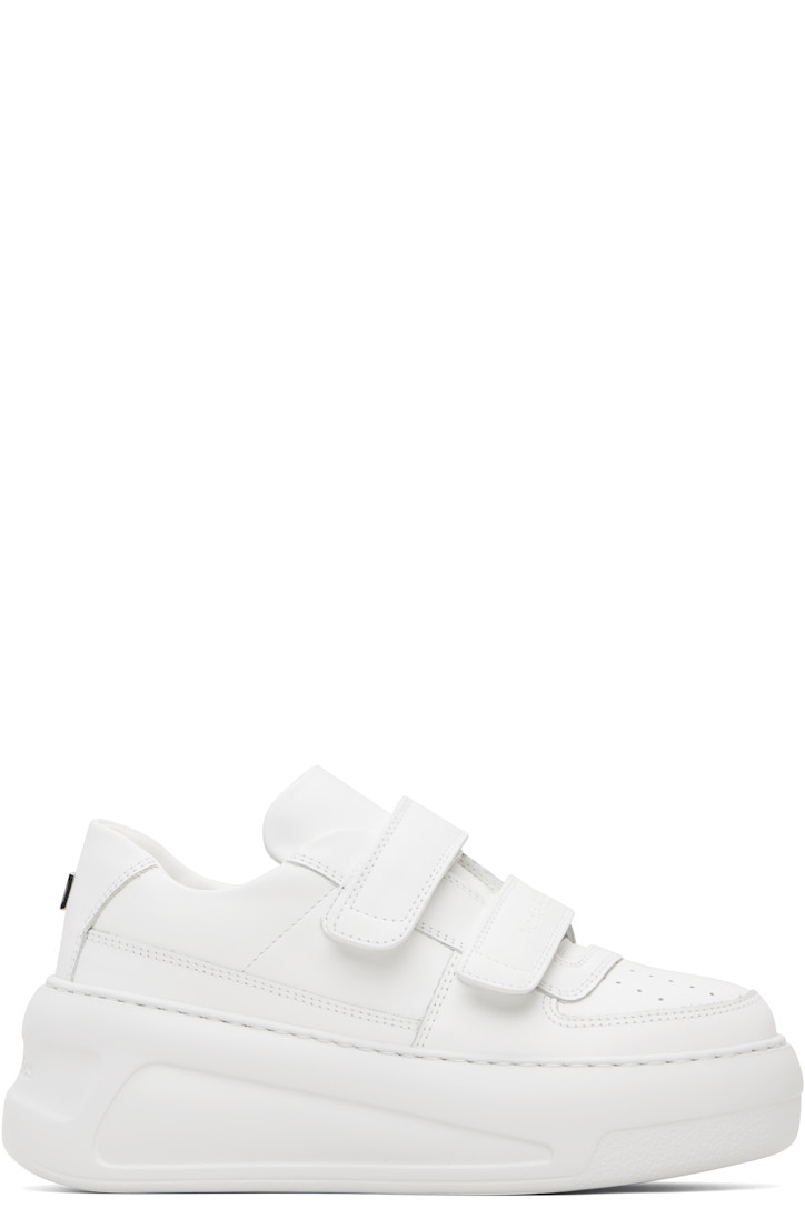 Acne Studios White Velcro Strap Platform Sneakers Optic White (Women's)