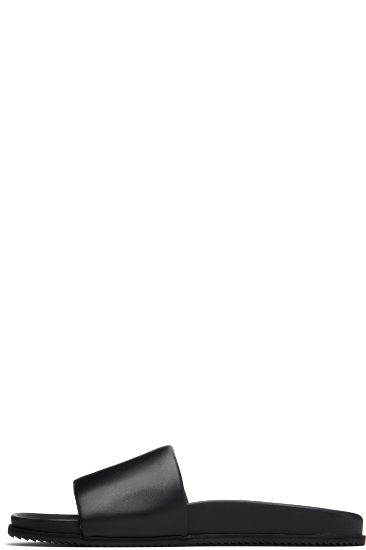 Paul Smith Black 'Signature Stripe' Leather Bellagio Slides — foto 3