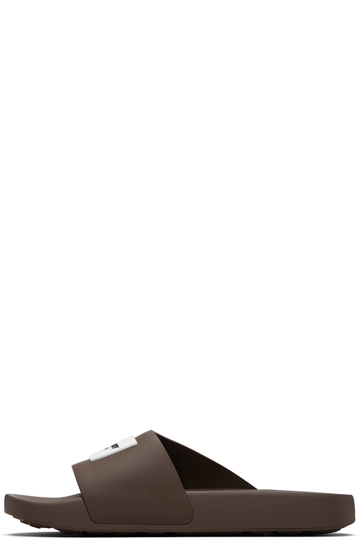 Givenchy Brown Rubber Label Mule Slides — foto 3