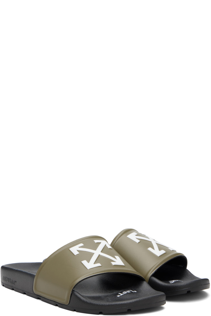 Off-White Black & Khaki Arrow Slides — foto 4