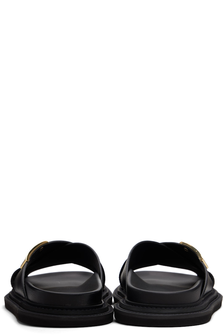 Moschino Black Logo Plaque Sandals — foto 2
