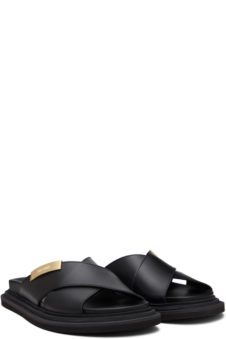 Moschino Black Logo Plaque Sandals — foto 4