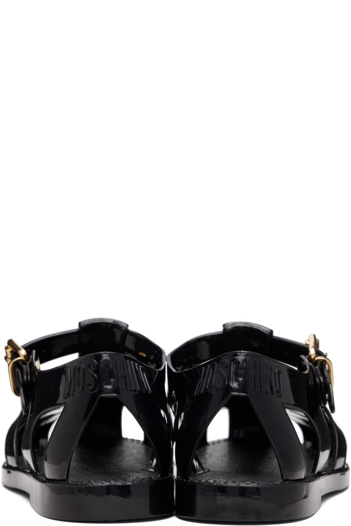 Moschino Black Jelly Logo Lettering Sandals — foto 2
