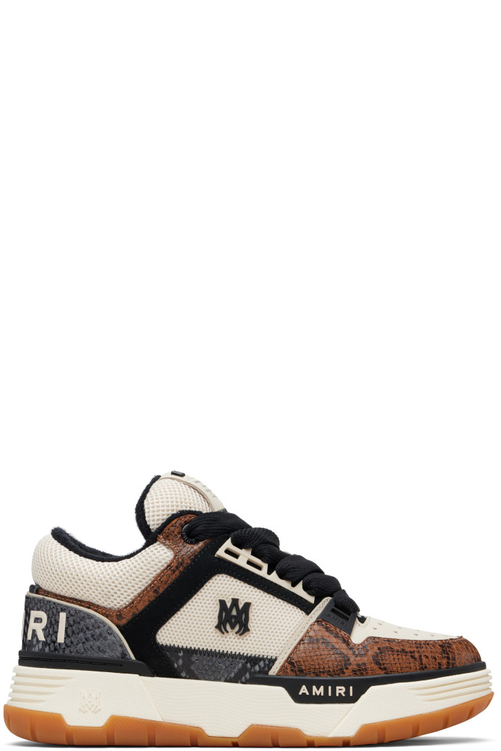 Amiri Off-White & Brown Snake MA-1 Sneakers