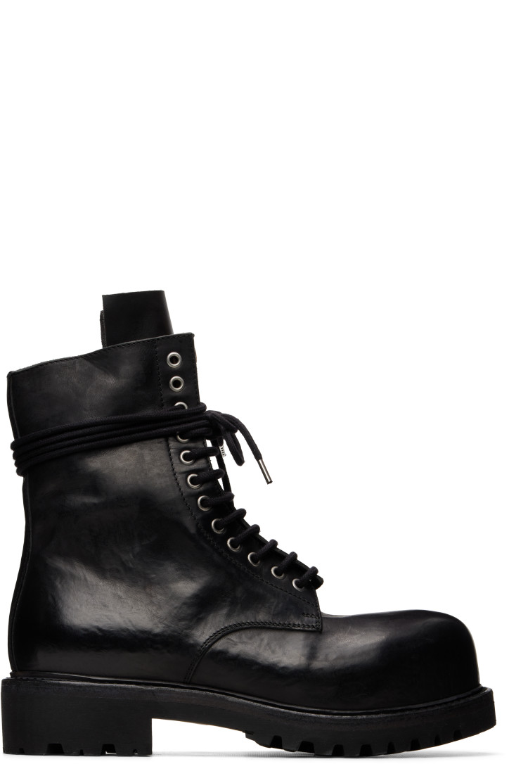 A Diciannoveventitre Black Fiore Prisma Combat Z Boots
