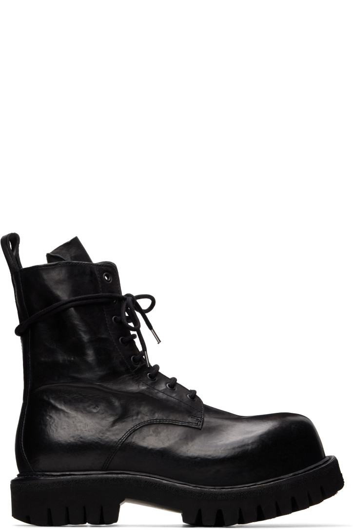 A Diciannoveventitre Black Octa Combat Boots