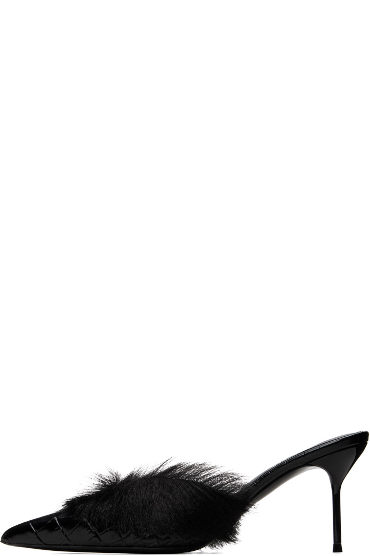 Paris Texas Black Lidia 70mm Fur Heels — foto 3