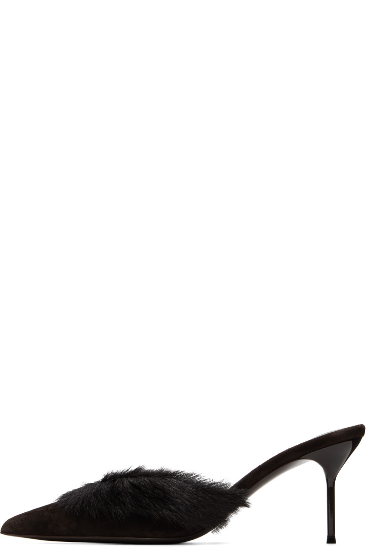 Paris Texas Brown Lidia 70mm Suede Mule Heels — photo 3