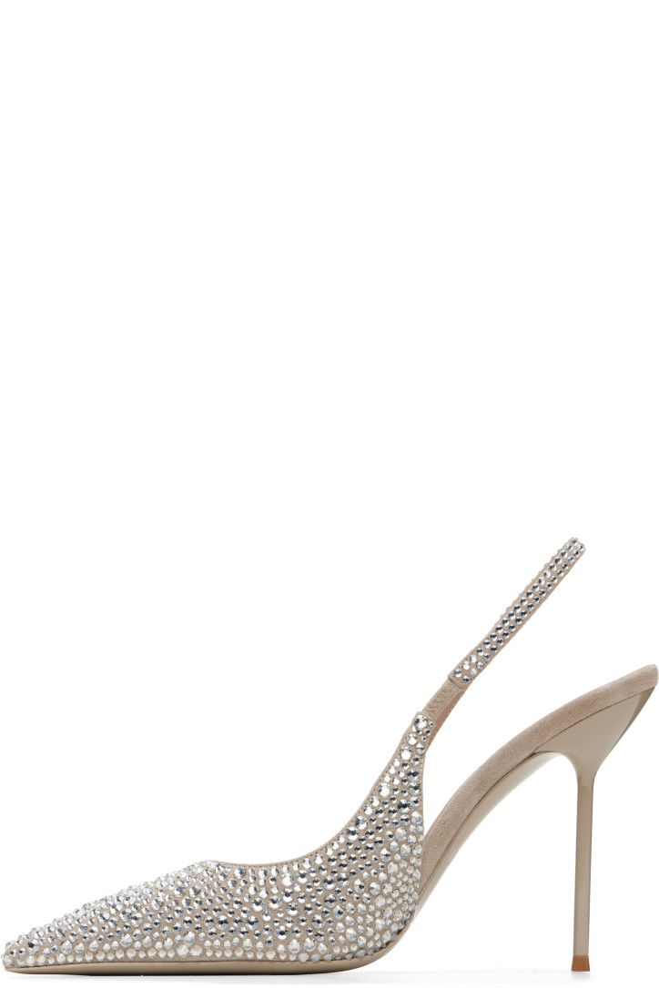 Paris Texas Taupe Lidia Slingback Crystal 105 Heels — foto 3