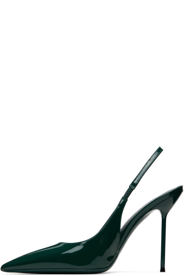 Paris Texas Green Lidia 105 Patent Slingback Heels — foto 3