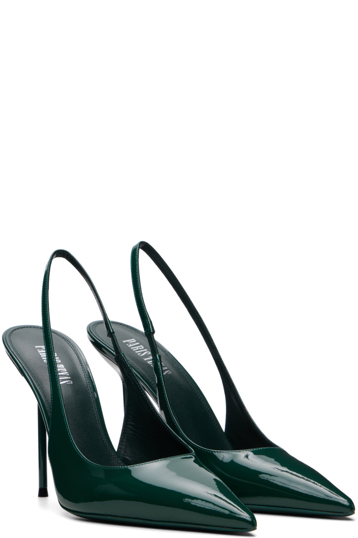 Paris Texas Green Lidia 105 Patent Slingback Heels — foto 4