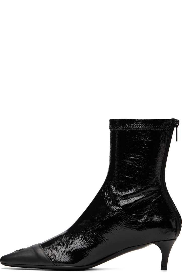 Courrèges Black Vinyl Toe Cap Ankle Boots — foto 3