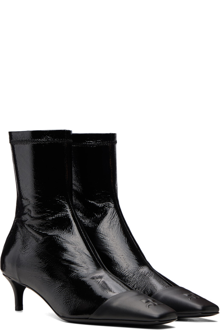 Courrèges Black Vinyl Toe Cap Ankle Boots — foto 4