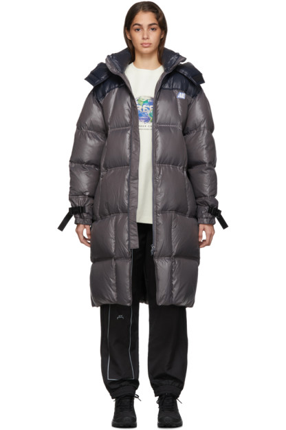 ADER error - Grey & Black Down Logo Puffer Coat