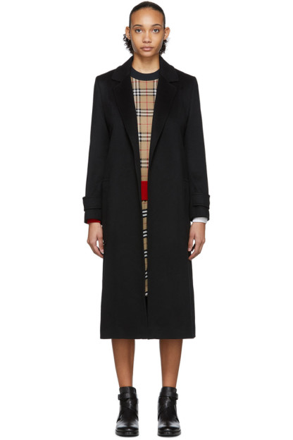 Burberry - Black Cashmere Sherringham Coat