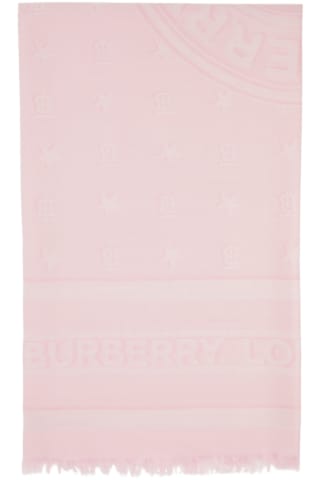 Burberry Pink Silk Monogram Scarf
