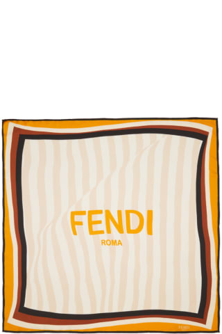 Fendi Multicolor Silk Pequin Foulard Scarf
