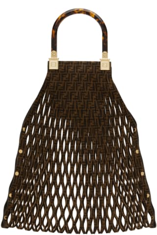 Fendi Brown Suede Mesh FF Bag