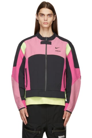 Nike Pink & Black AMBUSH Edition Satin Bomber Jacket