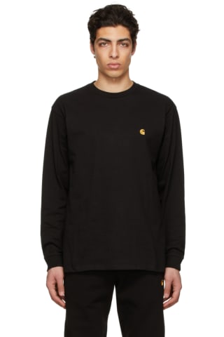 칼하트WIP Carhartt WIP Black Chase T-Shirt,Black/Gold