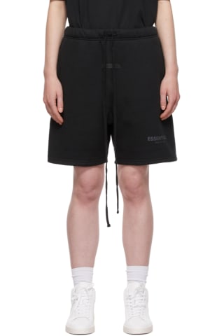 [21FW 신상] 피어오브갓 에센셜 우먼 스웻 반바지 Essentials Black Fleece Sweat Shorts,Stretch limo