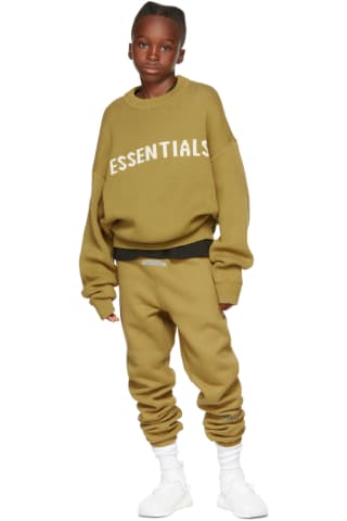 피어오브갓 에센셜 키즈 스웨터 Essentials Kids Green Knit Sweater,Amber