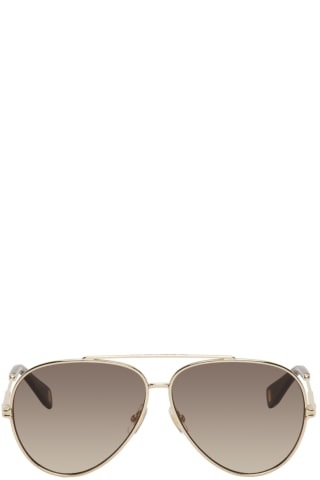 Marc Jacobs Gold & Brown Aviator Sunglasses