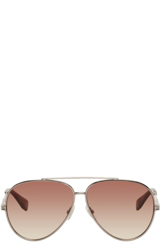 Marc Jacobs Silver & Red Aviator Sunglasses