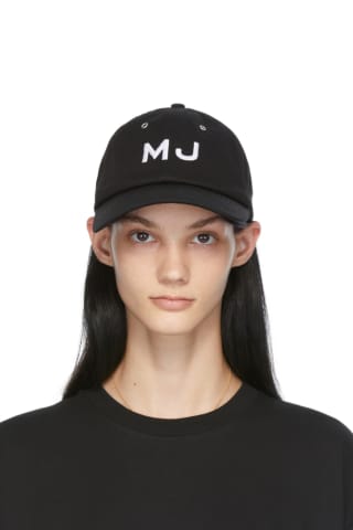 Marc Jacobs Black The Cap Embroidered Logo Cap