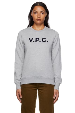 아페쎄 A.P.C. Grey Viva Logo Sweatshirt,Heathered Grey