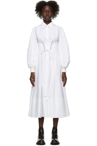 Alexander McQueen White Cocoon Sleeve Dress