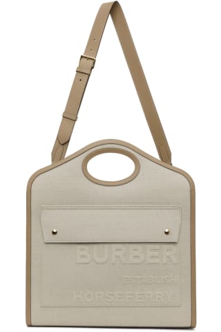 Burberry Off-White Medium Horseferry Bag